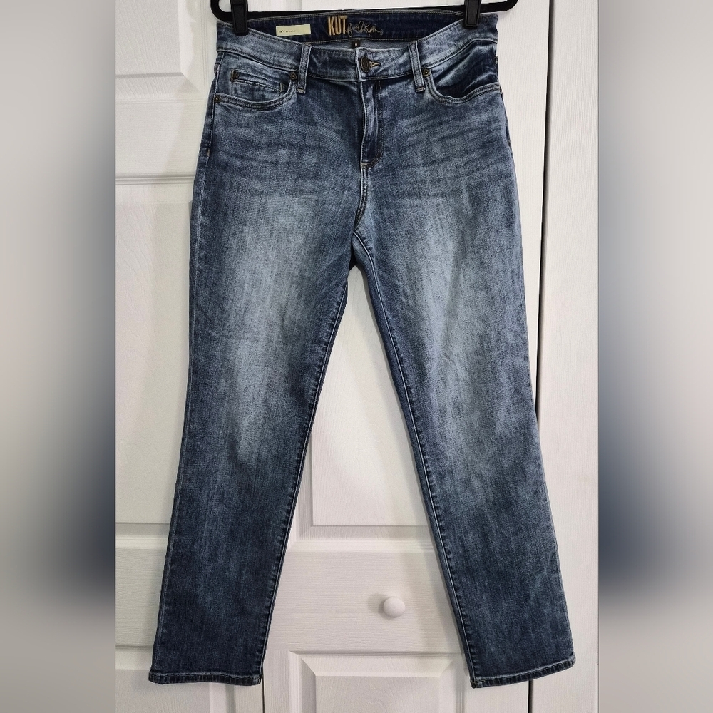 KUT from the Kloth Katy Boyfriend Jeans Size 8 Ablaze Medium Wash Straight Leg